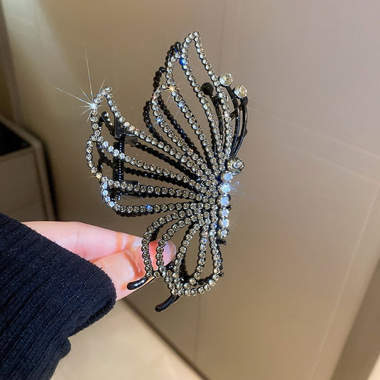 Chic Silver Butterfly and Rose Flower Hairpin. Hair accessories in USA. Bride accessories in USA. Bridal hair accessories in USA. Kids hair accessories in USA. Girls hair accessories. Hair products. Beautiful hair accessories.